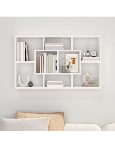 Scaffale a Parete Bianco 85x16x52,5 cm in Legno Multistrato