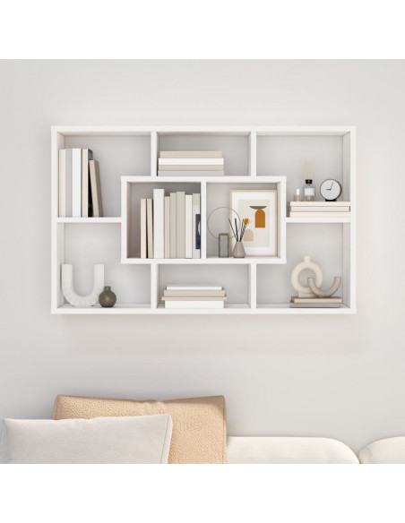 Scaffale a Parete Bianco 85x16x52,5 cm in Legno Multistrato