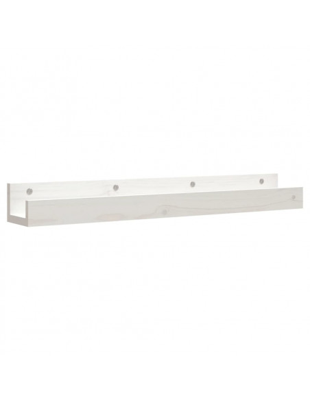 Mensole da Parete 2 pz Bianco 80x12x9cm Legno Massello di Pino