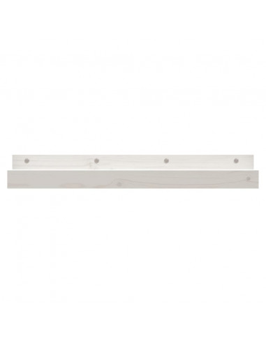 Mensole da Parete 2 pz Bianco 80x12x9cm Legno Massello di Pino