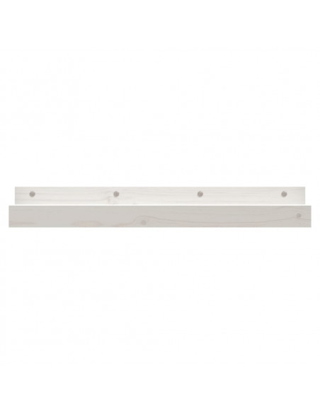 Mensole da Parete 2 pz Bianco 80x12x9cm Legno Massello di Pino