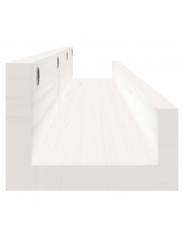 Mensole da Parete 2 pz Bianco 80x12x9cm Legno Massello di Pino