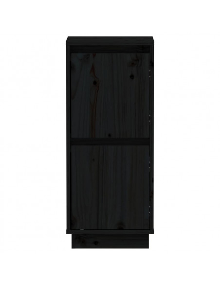 Credenze Nero 31,5x34x75 cm in Legno Massello di Pino