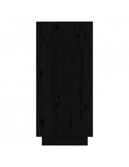 Credenze Nero 31,5x34x75 cm in Legno Massello di Pino