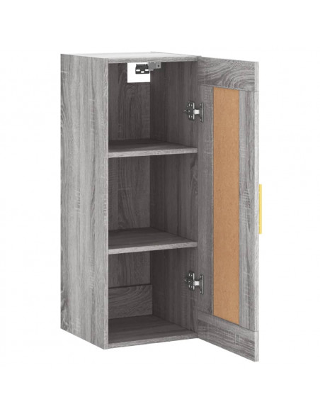 Mobile a Parete Grigio Sonoma 34,5x34x90 cm Legno Multistrato