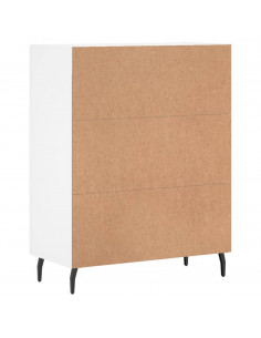 Credenza Bianca 69,5x34x90 cm in Legno Multistrato 2