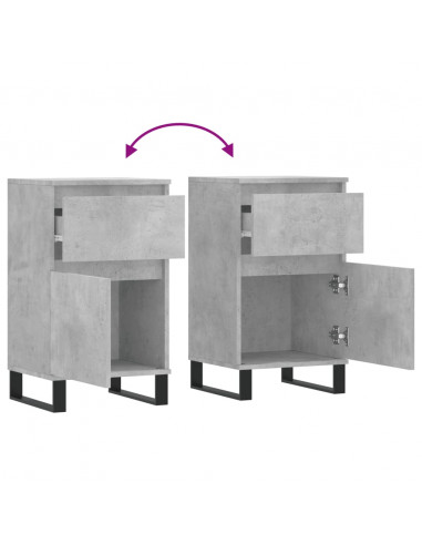 Credenza Grigio Cemento 40x35x70 cm in Legno Multistrato