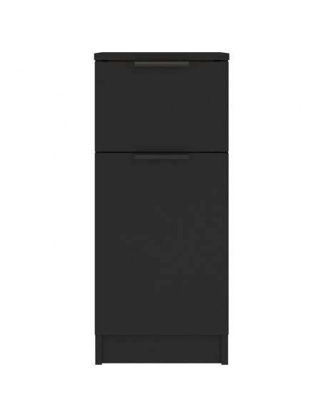 Credenze 2 pz Nere 30x30x70 cm in Legno Multistrato