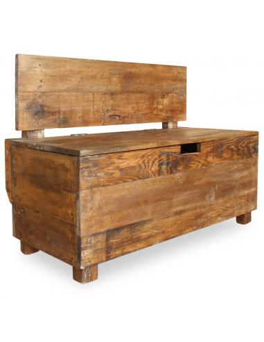 Panca in Legno Massello di Recupero 86x40x60 cm