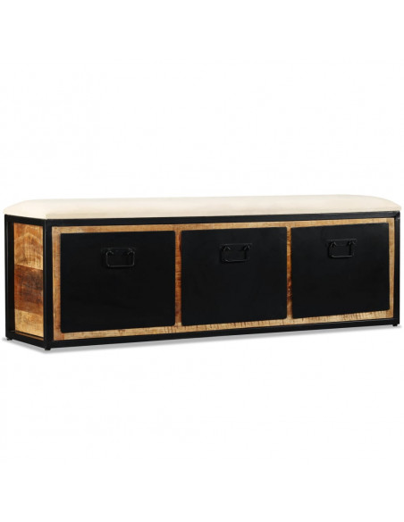 Cassapanca con 3 Cassetti Legno di Mango 120x30x40 cm