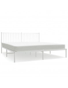 Giroletto con Testiera Metallo Bianco 180x200 cm