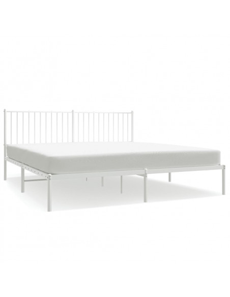 Giroletto con Testiera Metallo Bianco 180x200 cm