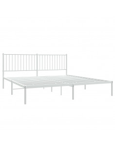 Giroletto con Testiera Metallo Bianco 180x200 cm 2