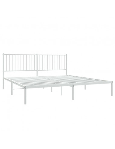 Giroletto con Testiera Metallo Bianco 180x200 cm
