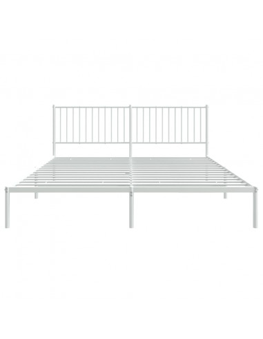 Giroletto con Testiera Metallo Bianco 180x200 cm