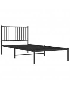 Giroletto con Testiera in Metallo Nero 90x200 cm 2