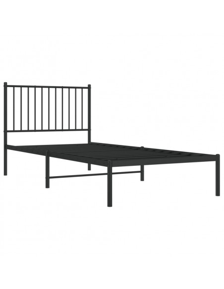 Giroletto con Testiera in Metallo Nero 90x200 cm