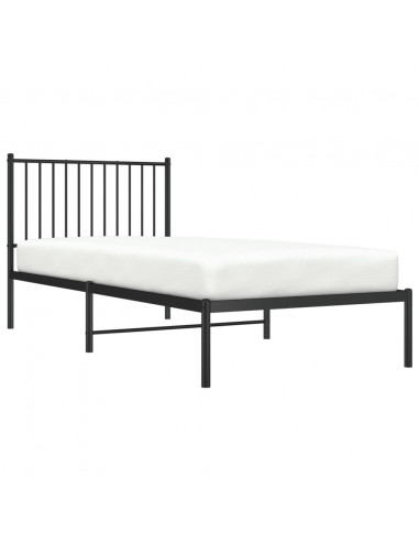 Giroletto con Testiera in Metallo Nero 90x200 cm