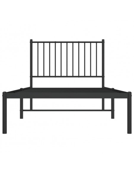 Giroletto con Testiera in Metallo Nero 90x200 cm