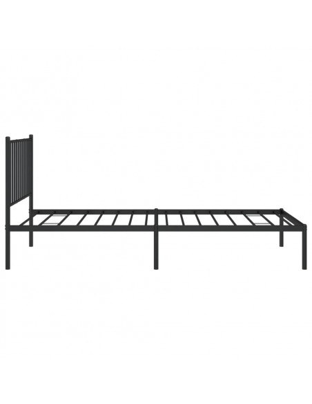 Giroletto con Testiera in Metallo Nero 90x200 cm