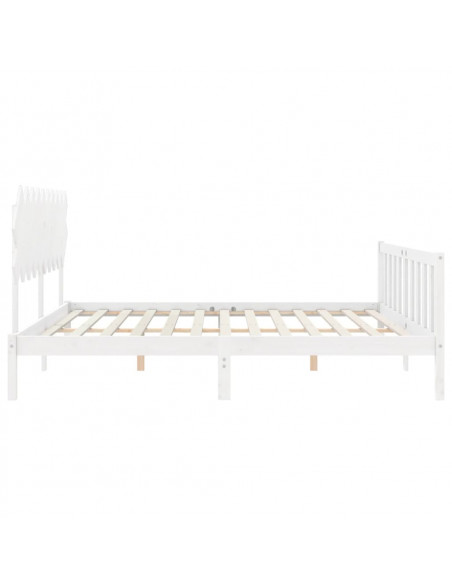 Giroletto con Testiera Bianco Small Double Legno Massello