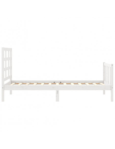 Giroletto con Testiera Bianco 100x200 cm in Legno Massello