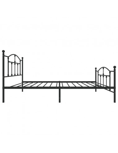 Giroletto con Testiera e Pediera Metallo Nero 100x200 cm