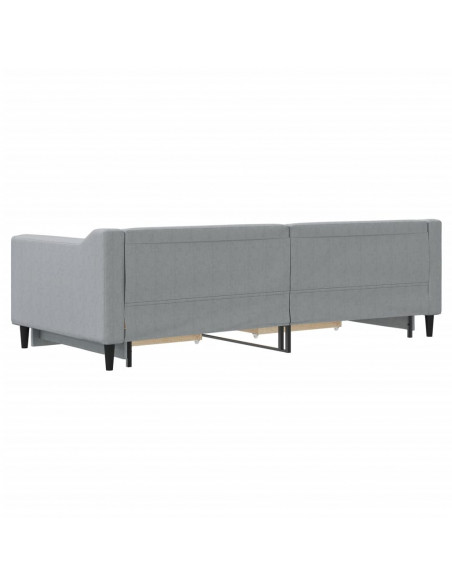 Divano Letto Estraibile Cassetti Grigio Chiaro 90x200cm Tessuto Divano Letto Estraibile Cassetti Grigio Chiaro 90x200cm Tessuto
