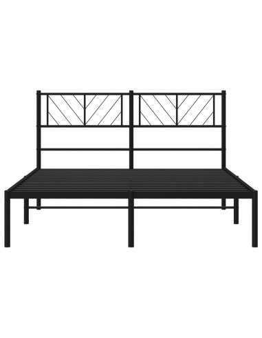 Giroletto con Testiera in Metallo Nero 150x200 cm