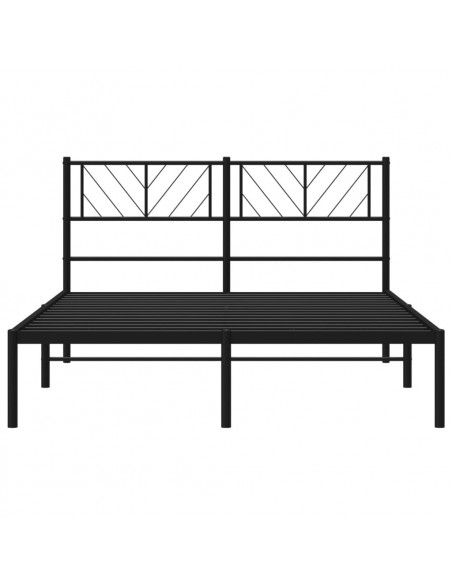 Giroletto con Testiera in Metallo Nero 150x200 cm