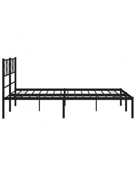 Giroletto con Testiera in Metallo Nero 150x200 cm