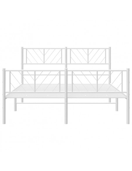 Giroletto con Testiera e Pediera Metallo Bianco 135x190 cm