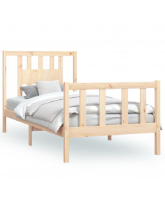 Giroletto con Testiera in Legno Massello di Pino 100x200 cm