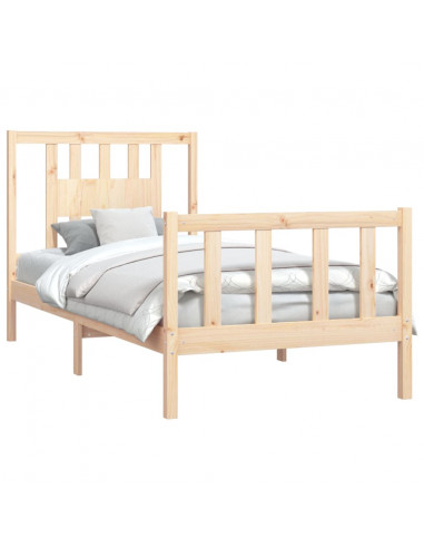 Giroletto con Testiera in Legno Massello di Pino 100x200 cm
