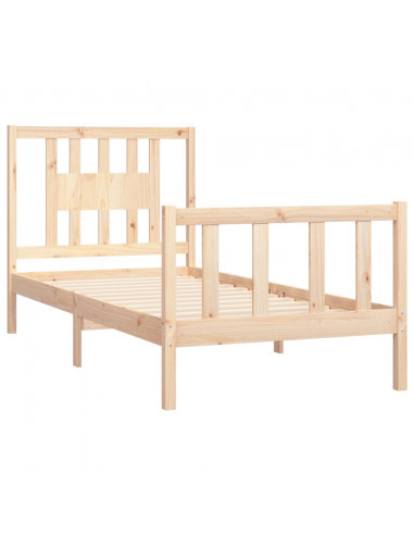 Giroletto con Testiera in Legno Massello di Pino 100x200 cm