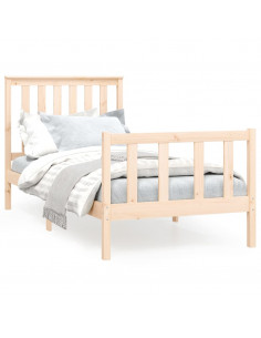 Giroletto con Testiera 100x200 cm Legno Massello di Pino