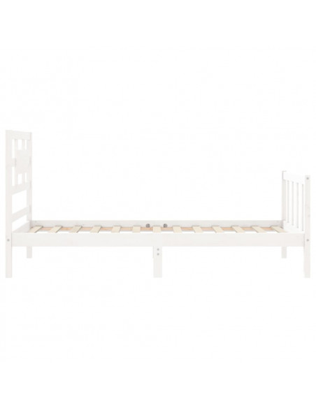 Giroletto con Testiera Bianco 100x200 cm in Legno Massello