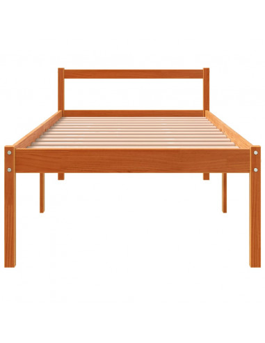 Letto per Anziani Marrone Cera 90x190 cm Legno Massello di Pino