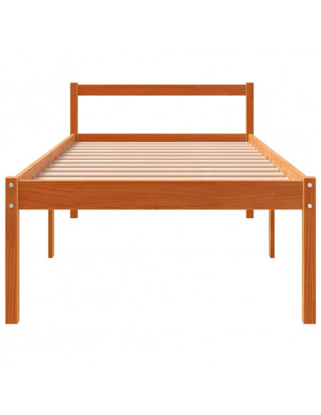 Letto per Anziani Marrone Cera 90x190 cm Legno Massello di Pino
