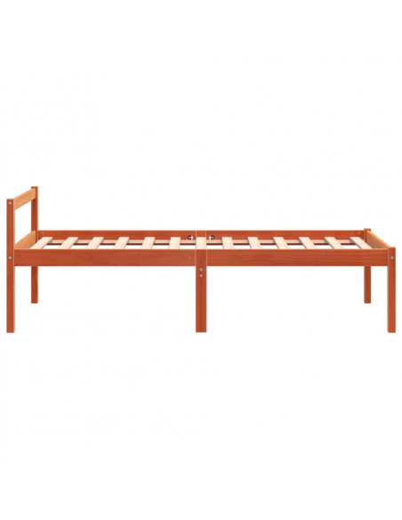 Letto per Anziani Marrone Cera 90x190 cm Legno Massello di Pino