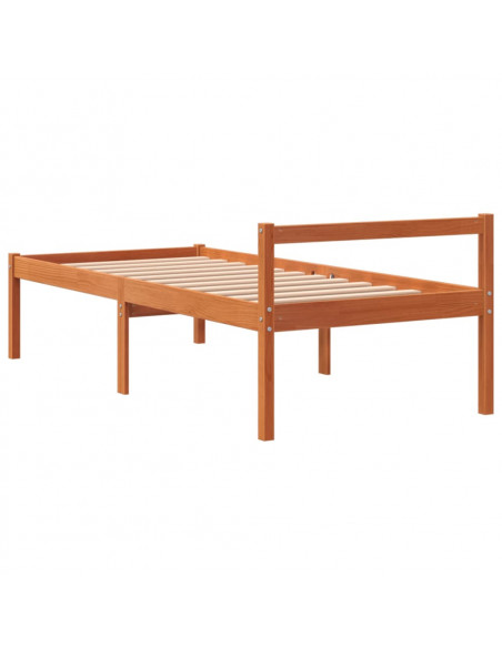 Letto per Anziani Marrone Cera 90x190 cm Legno Massello di Pino