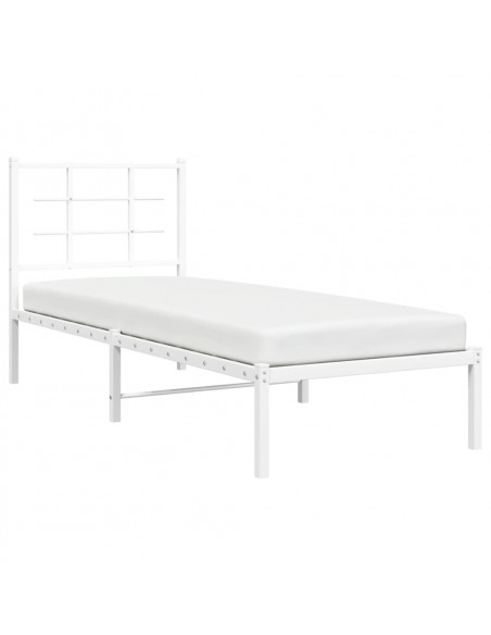 Giroletto con Testiera Metallo Bianco 75x190 cm