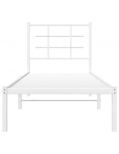 Giroletto con Testiera Metallo Bianco 75x190 cm