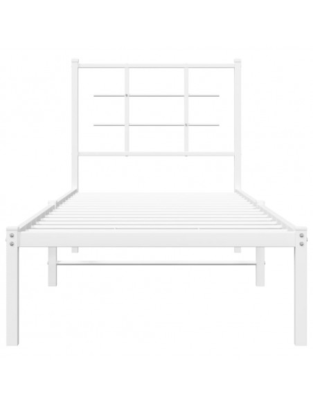 Giroletto con Testiera Metallo Bianco 75x190 cm