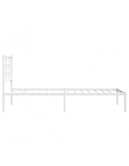 Giroletto con Testiera Metallo Bianco 75x190 cm