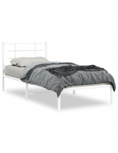 Giroletto con Testiera Metallo Bianco 90x200 cm