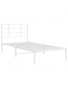 Giroletto con Testiera Metallo Bianco 90x200 cm 2