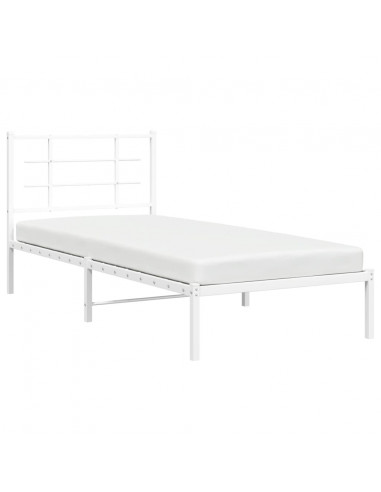 Giroletto con Testiera Metallo Bianco 90x200 cm