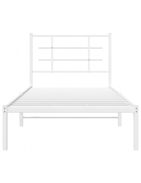 Giroletto con Testiera Metallo Bianco 90x200 cm