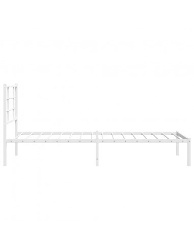 Giroletto con Testiera Metallo Bianco 90x200 cm